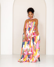 NKOSAZANA THE MAXI DRESS (MULTICOLOURED PRINT)