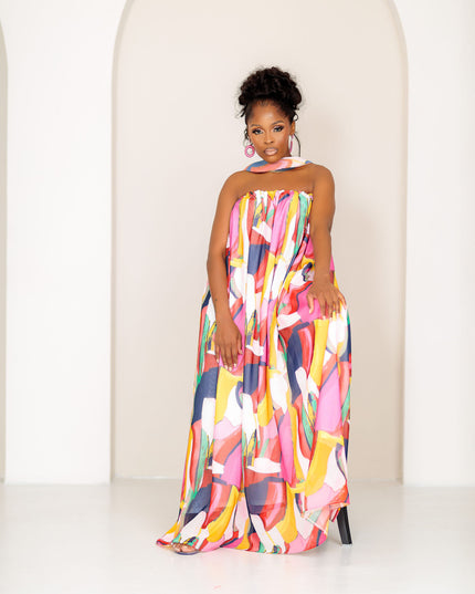 NKOSAZANA THE MAXI DRESS (MULTICOLOURED PRINT)