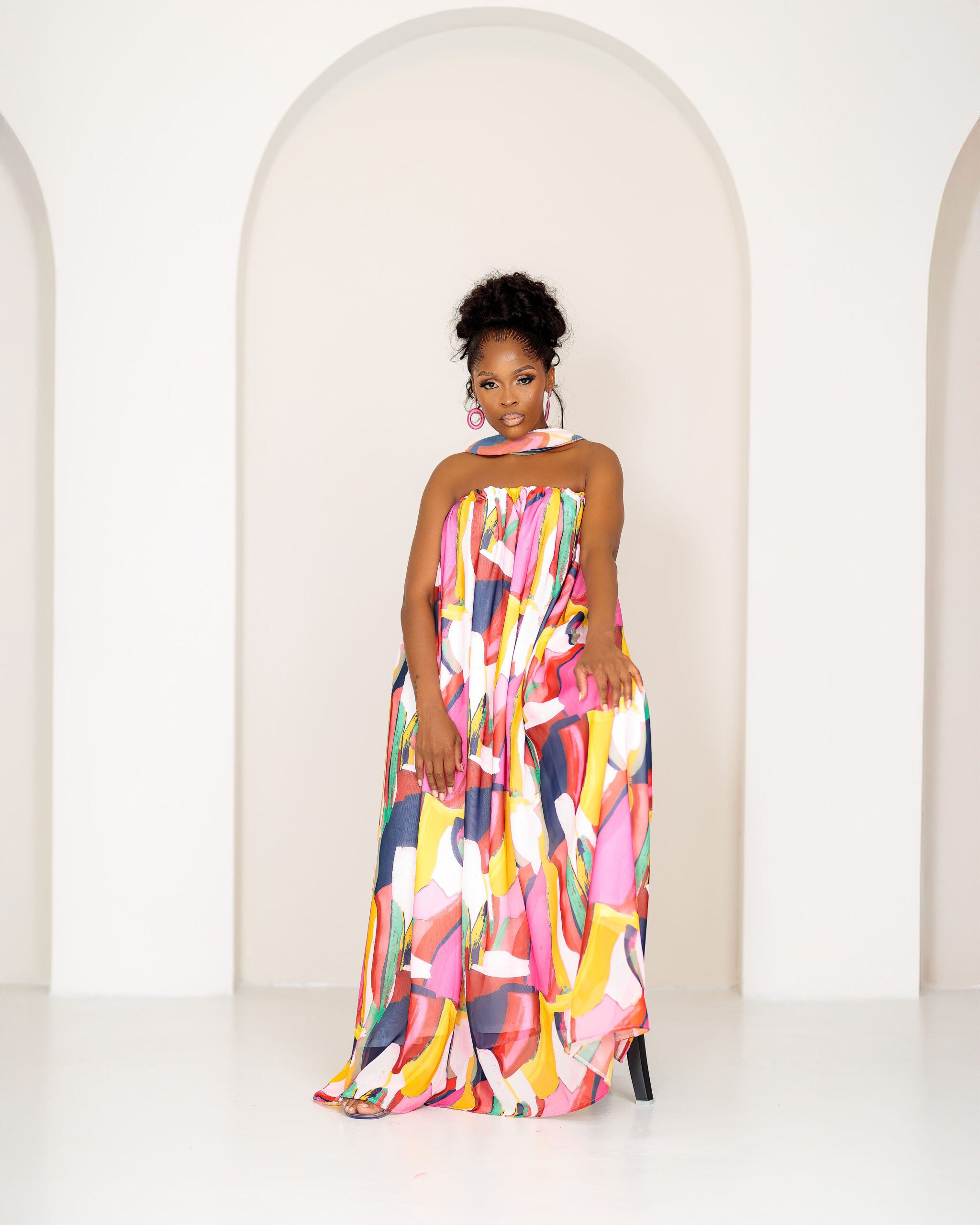 NKOSAZANA THE MAXI DRESS (MULTICOLOURED PRINT)