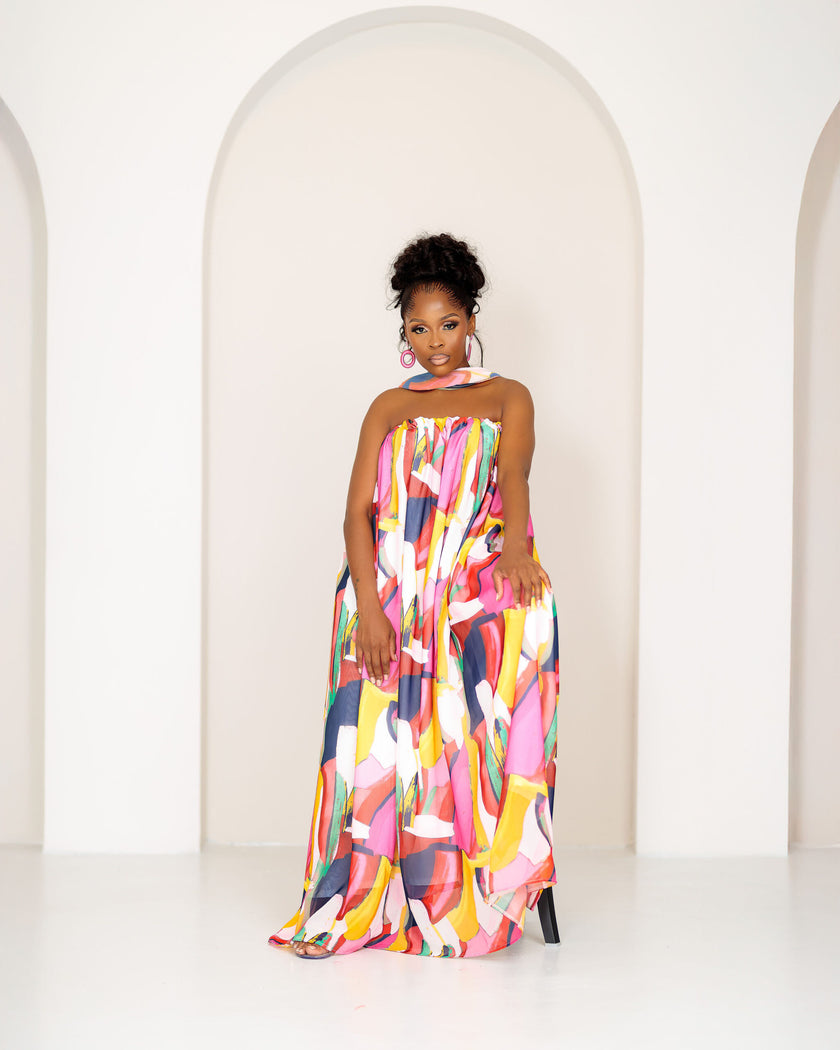NKOSAZANA THE MAXI DRESS (MULTICOLOURED PRINT)