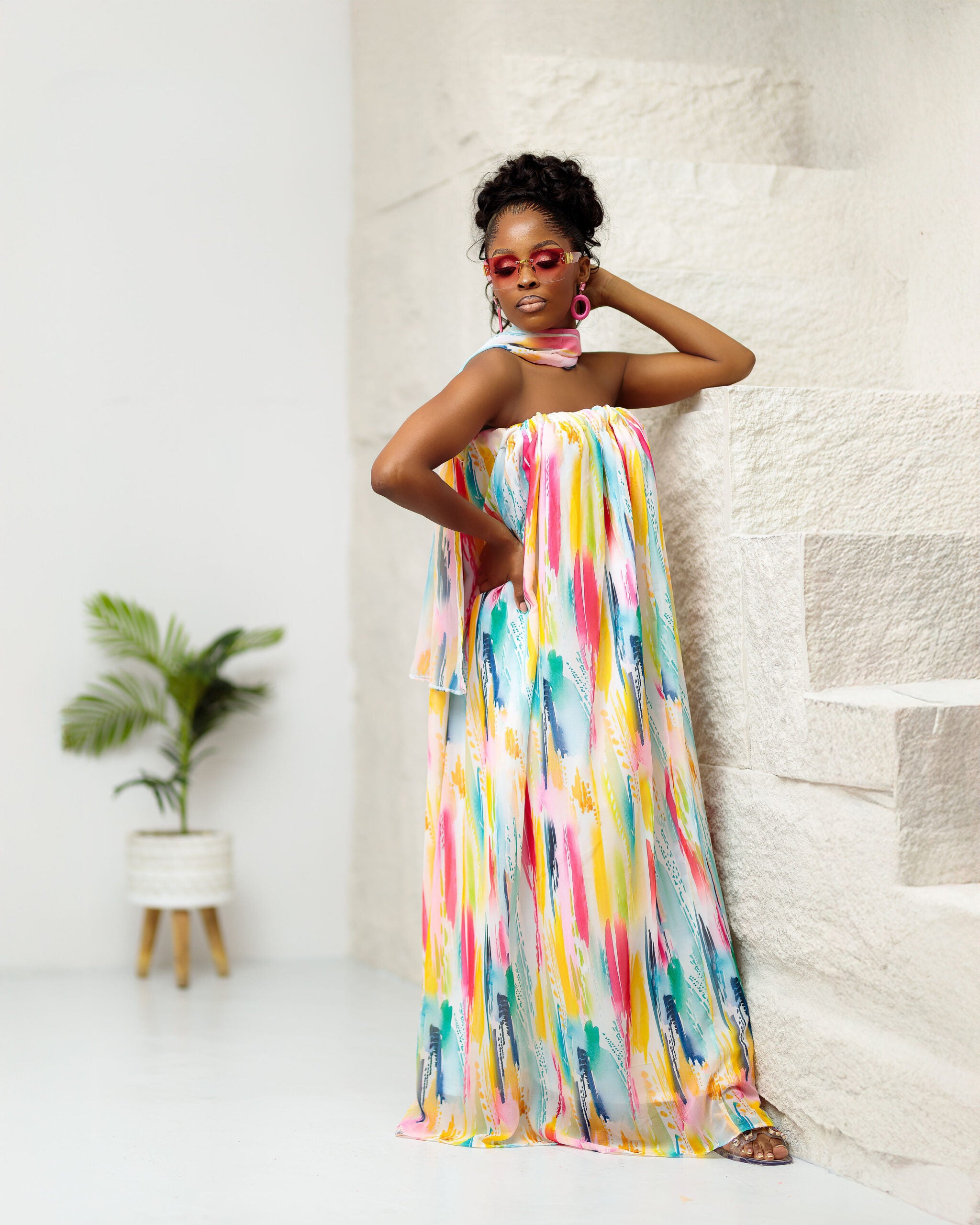 NKOSAZANA THE MAXI DRESS (PAINT BRUSH PRINT)