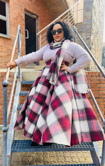 Motswapuleng The Skirt In Maroon (Tea Length) - BMashilo Designs