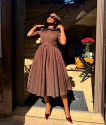 MORATIWA THE DRESS IN BROWN