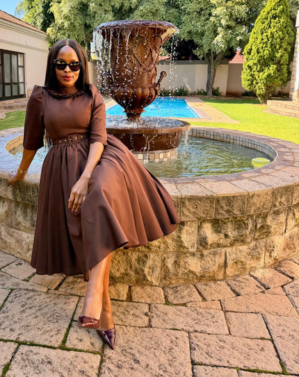 MORATIWA THE DRESS IN BROWN