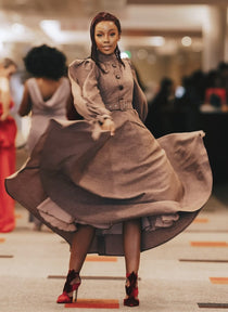 PHOMELLO THE DRESS IN BROWN MAXI