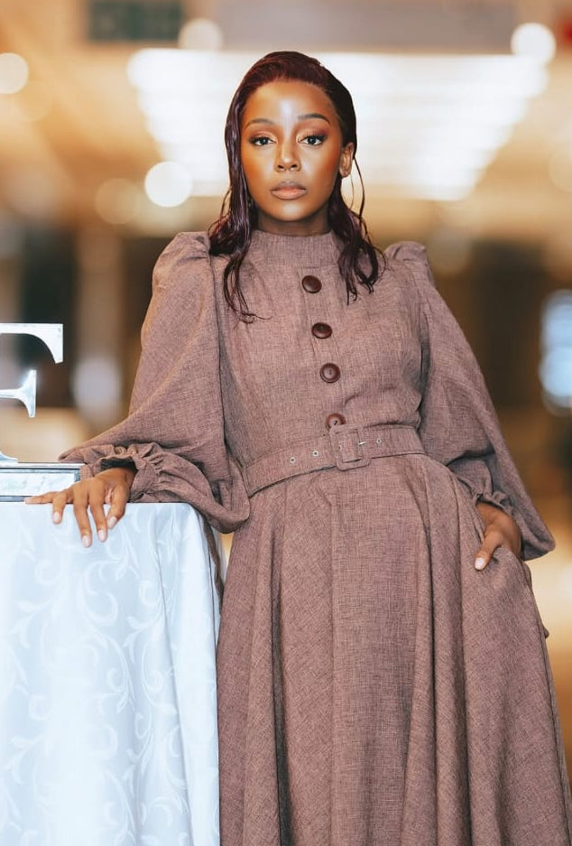 PHOMELLO THE DRESS IN BROWN MAXI