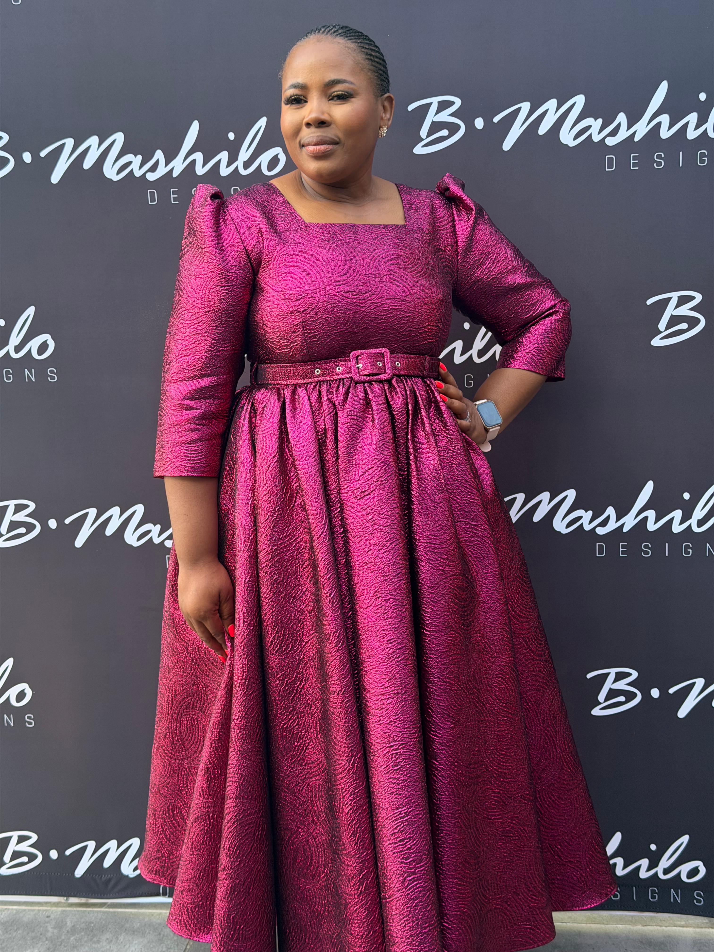 MAPHUPHO THE DRESS IN PINK BROCADE