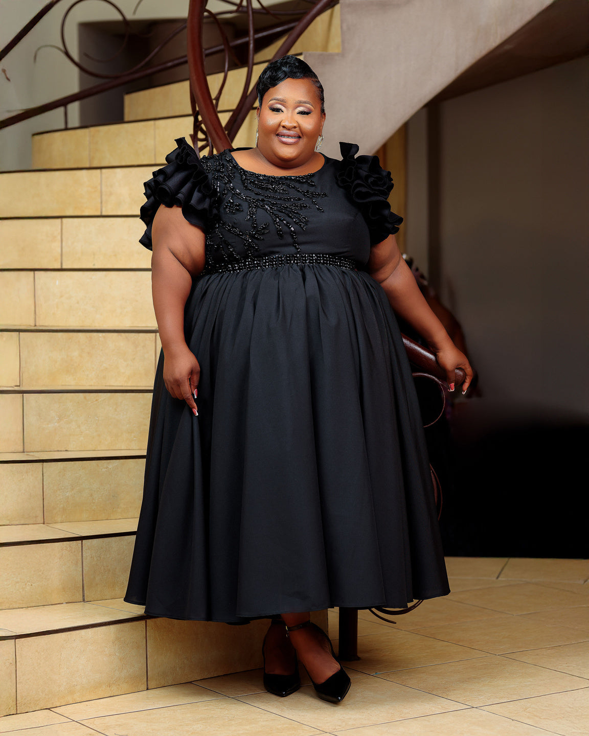 DITORO THE DRESS IN BLACK (BEADED)