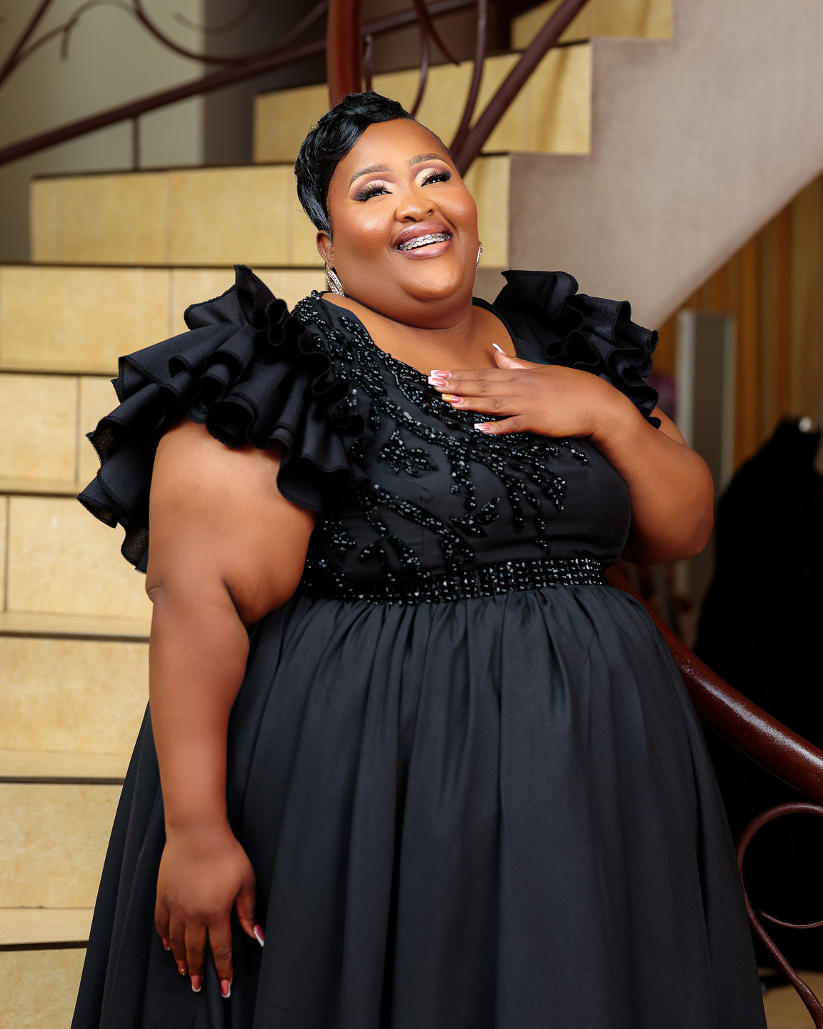 DITORO THE DRESS IN BLACK (BEADED)